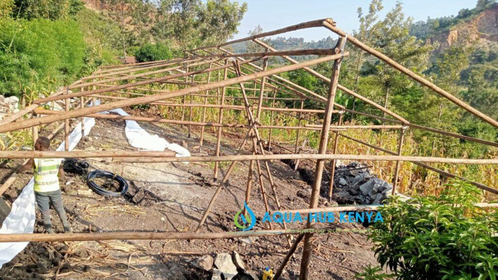 Wooden greenhouse in Kenya