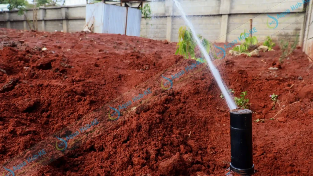 Irrigator being used in garden