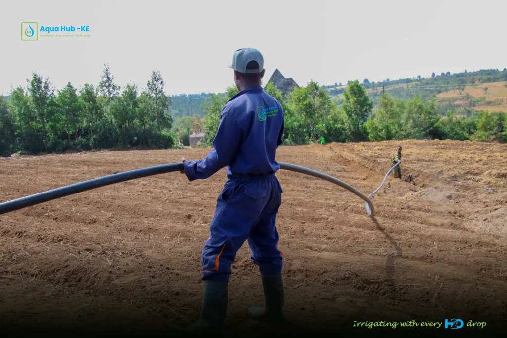 Main line installation for drip system