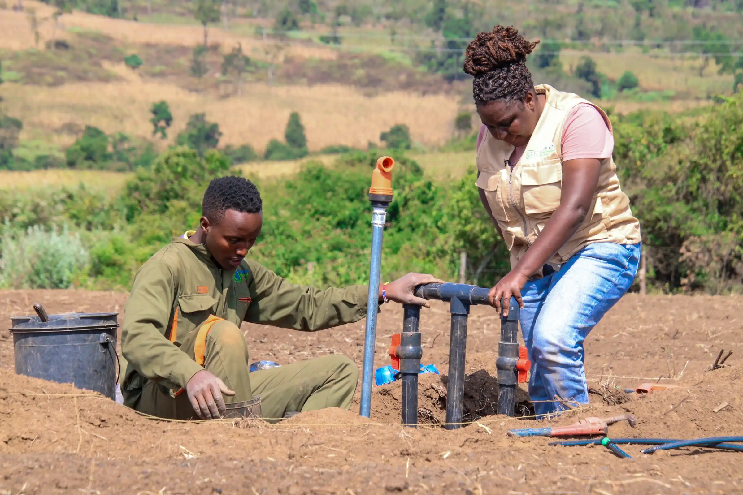 Aqua Hub Kenya team installs drip irrigation system in Narok