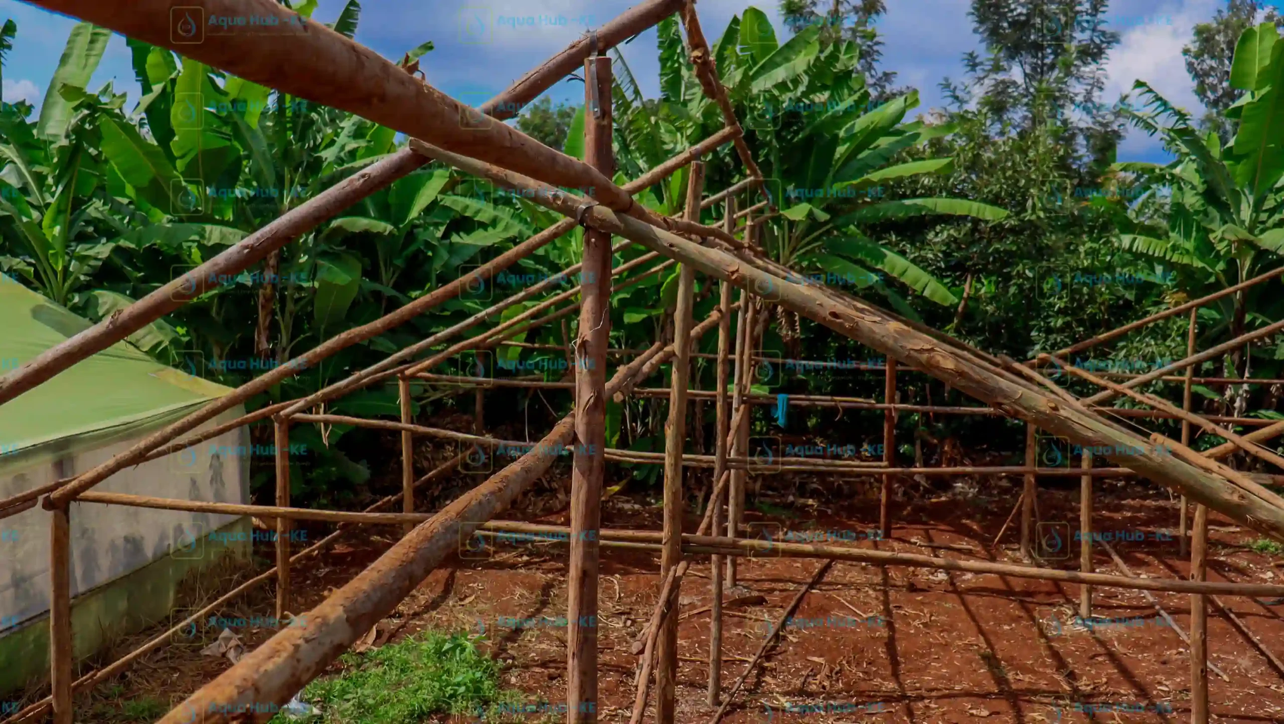 Greenhouse frame made out of wooden material