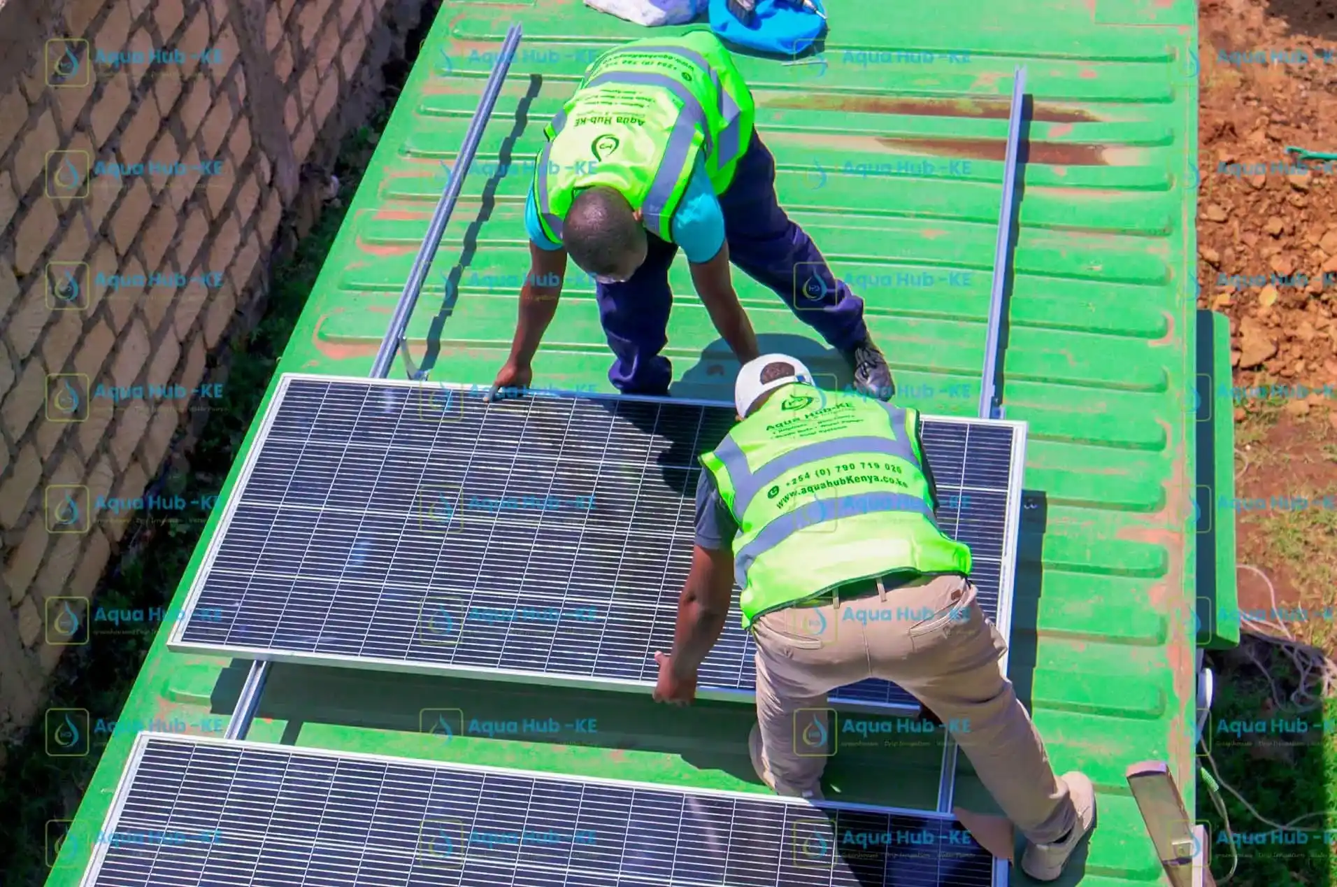 Domestic solar panel installation in Kenya