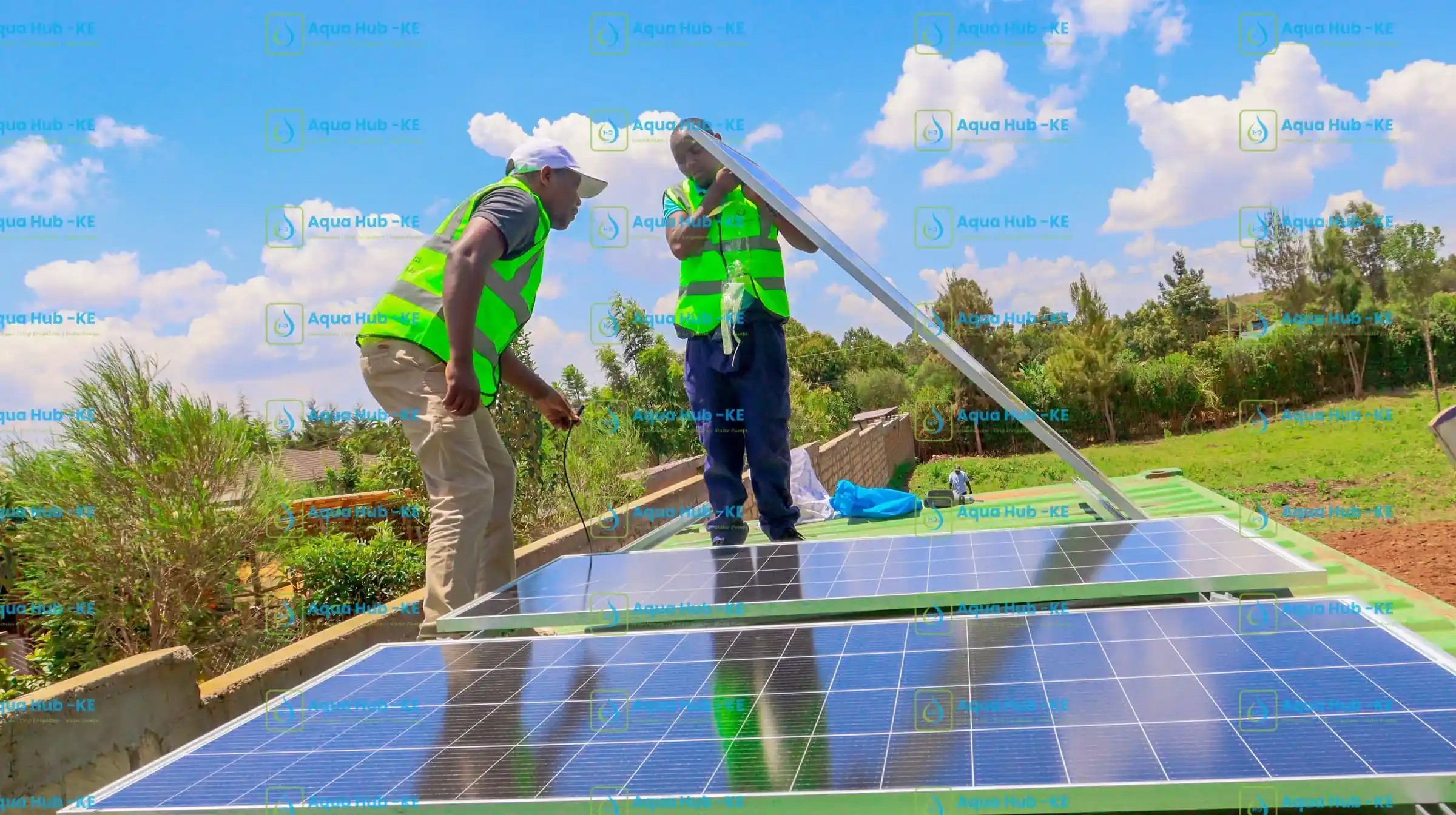 Solar panel installation in Aqua Hub Kenya