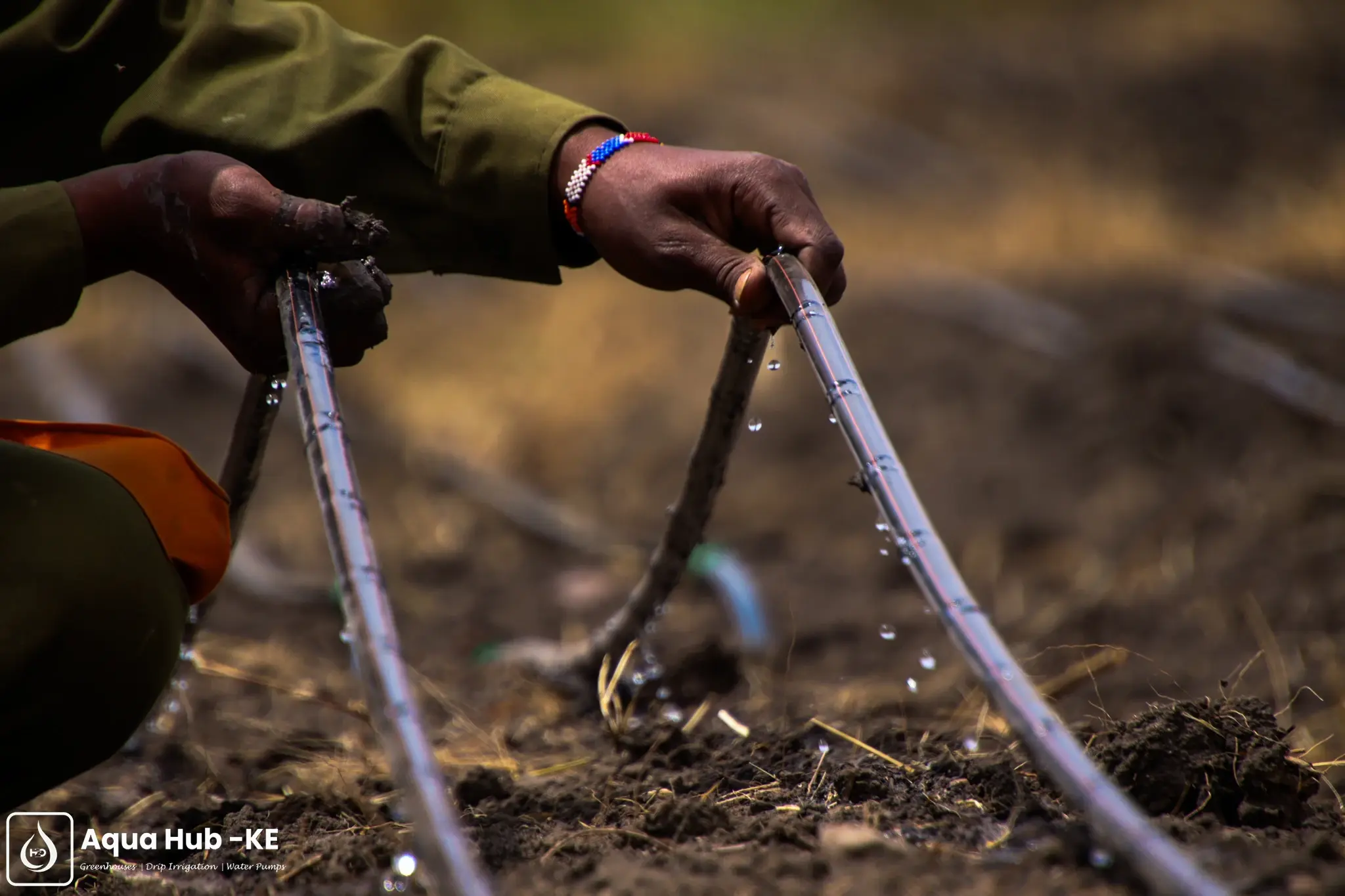 Drip emitters installed by Aqua Hub Kenya