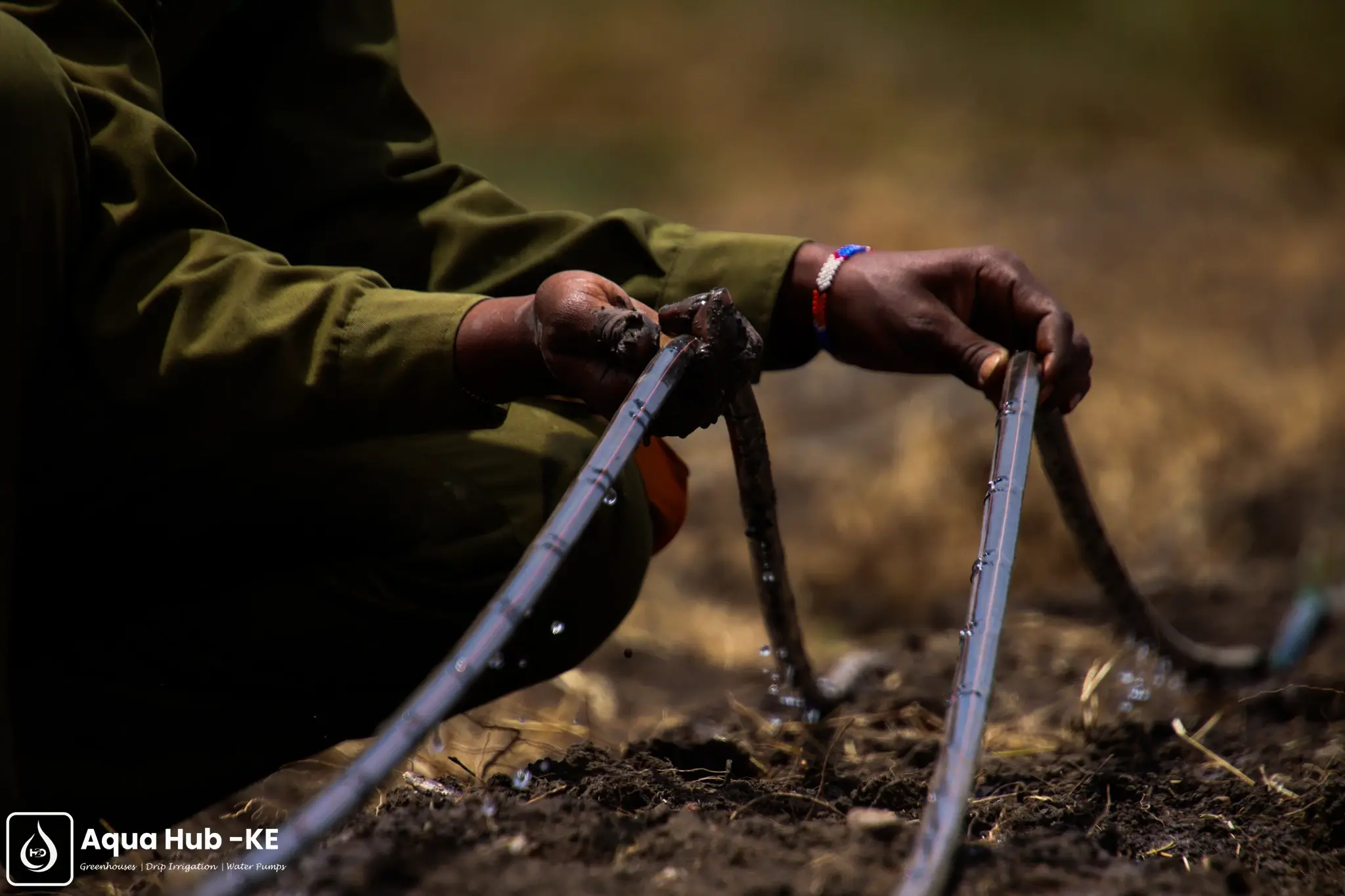 drip emitters on drip lines in Kenya