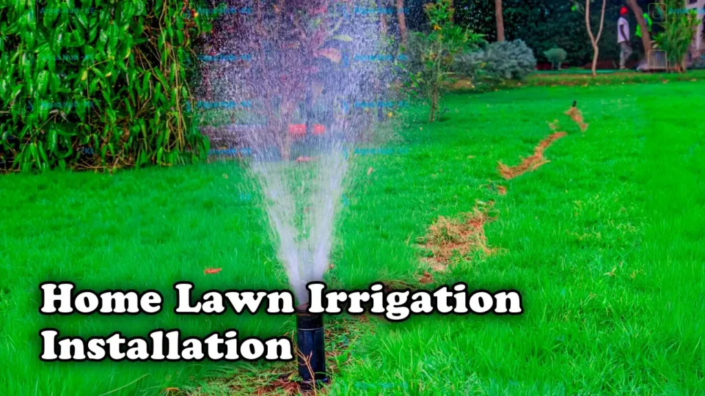Home lawn irrigation installation